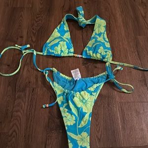 Halter Top Floral Bikini Set